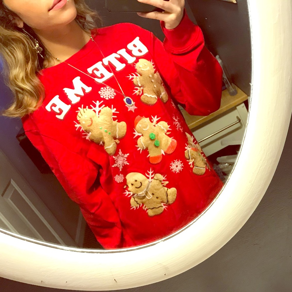 BITE ME — Holiday sweatshirt — funny and cozy!